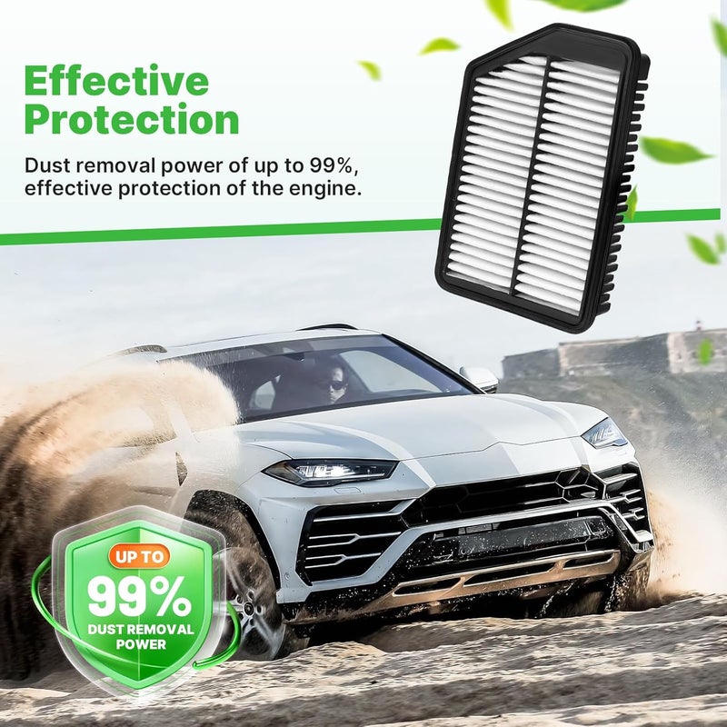 RVgolf Engine+Cabin Air Filters Set Fit for 2011-2016 Hyundai Elantra 1.8L, 2014-2017 Elantra Gt L4 2.0L, 2014-2018 Kia Forte5 2.0L Engine Air Filter Replacement Accessories CF10728 28113-3X000 - Image 3